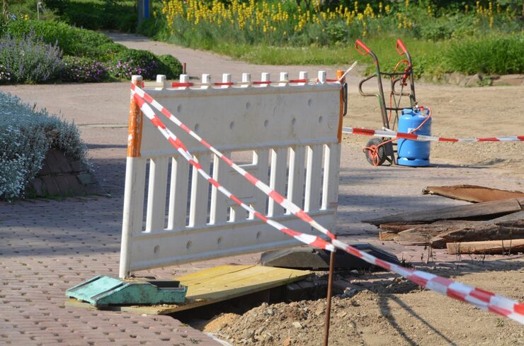 built structure by road park