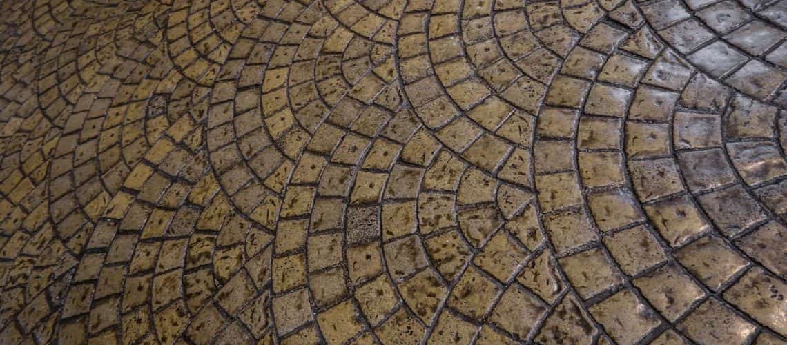 Textured stamped concrete