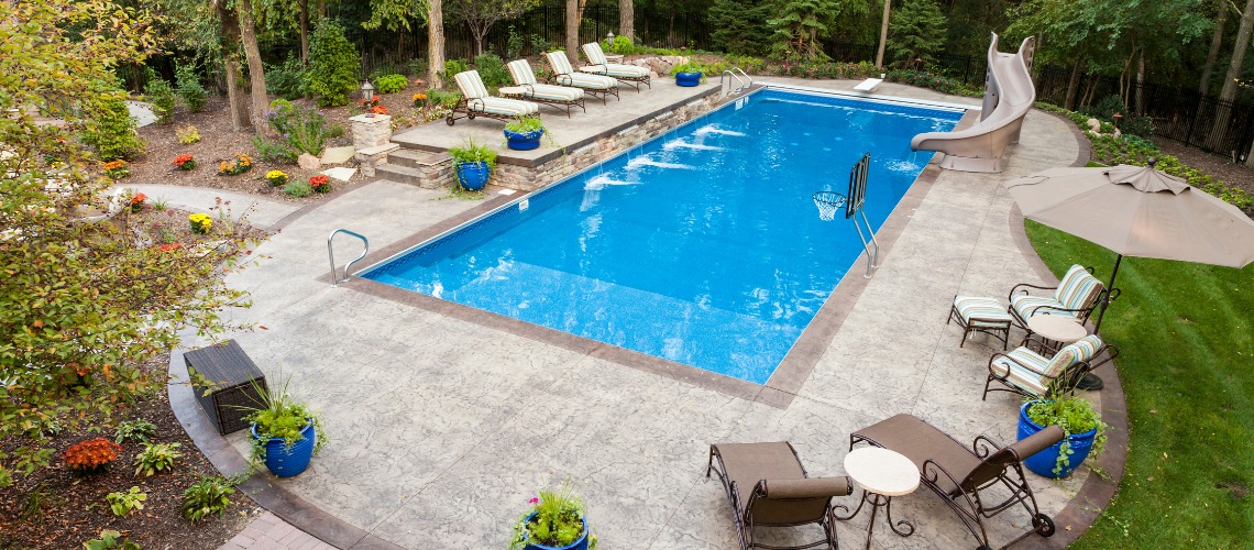 Large backyard swimming pool